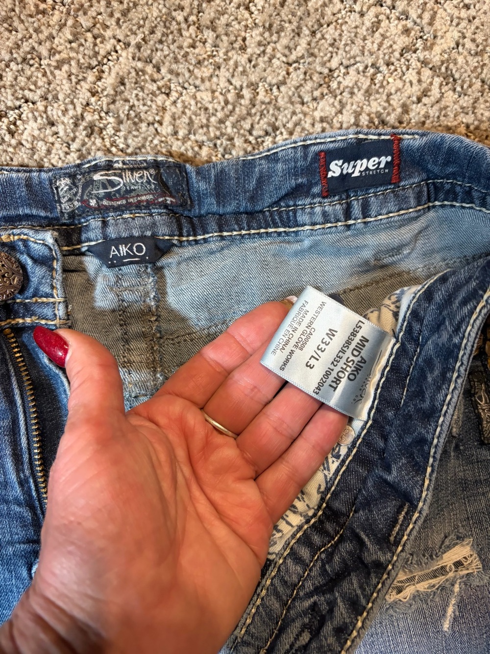 Silver Jeans Blue Denim Short with Braided Stitch Detail - Picture 4 of 4